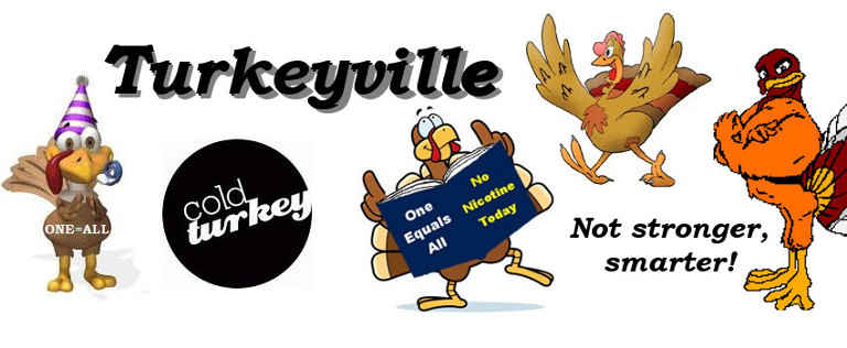 Turkeyville's banner.  Turkeyville is a popular Facebook's cold turkey quit smoking support group